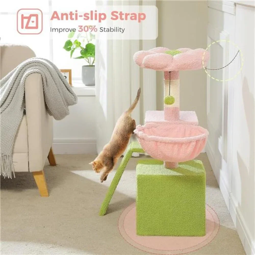 Flower Cat Tree Small Cat Tower Cat Condo with Sisal Scratc, 32''